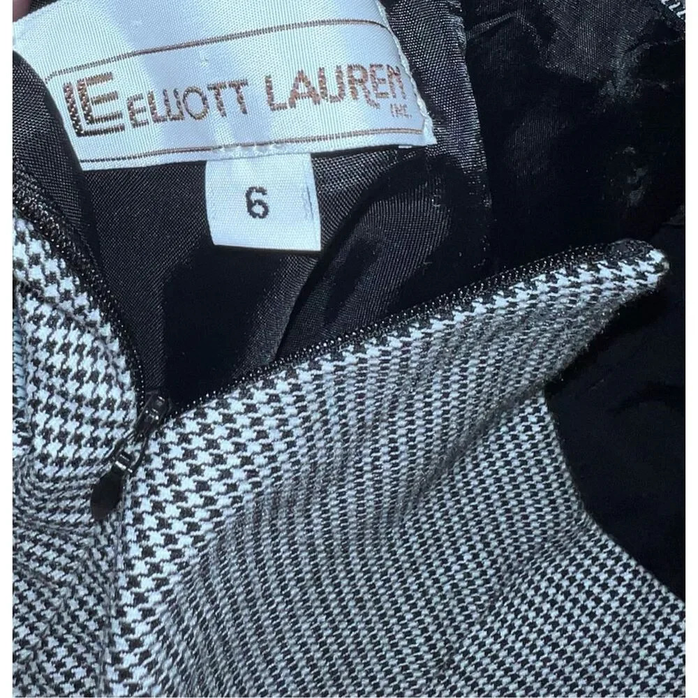 Elliott Lauren black white skirt sz 6 Mini Minimalist Office Siren Secretary - Picture 4 of 5